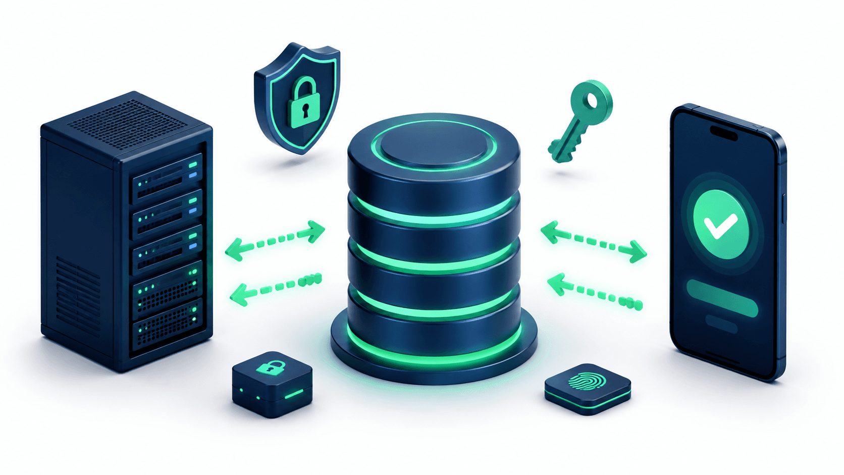3D isometric illustration representing custom in-app purchase validation backend server architecture